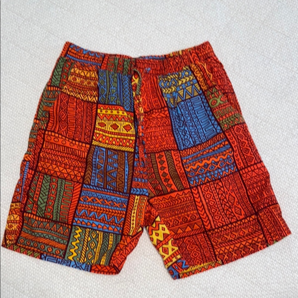 Red and Blue Vibrant Patterned Shoes